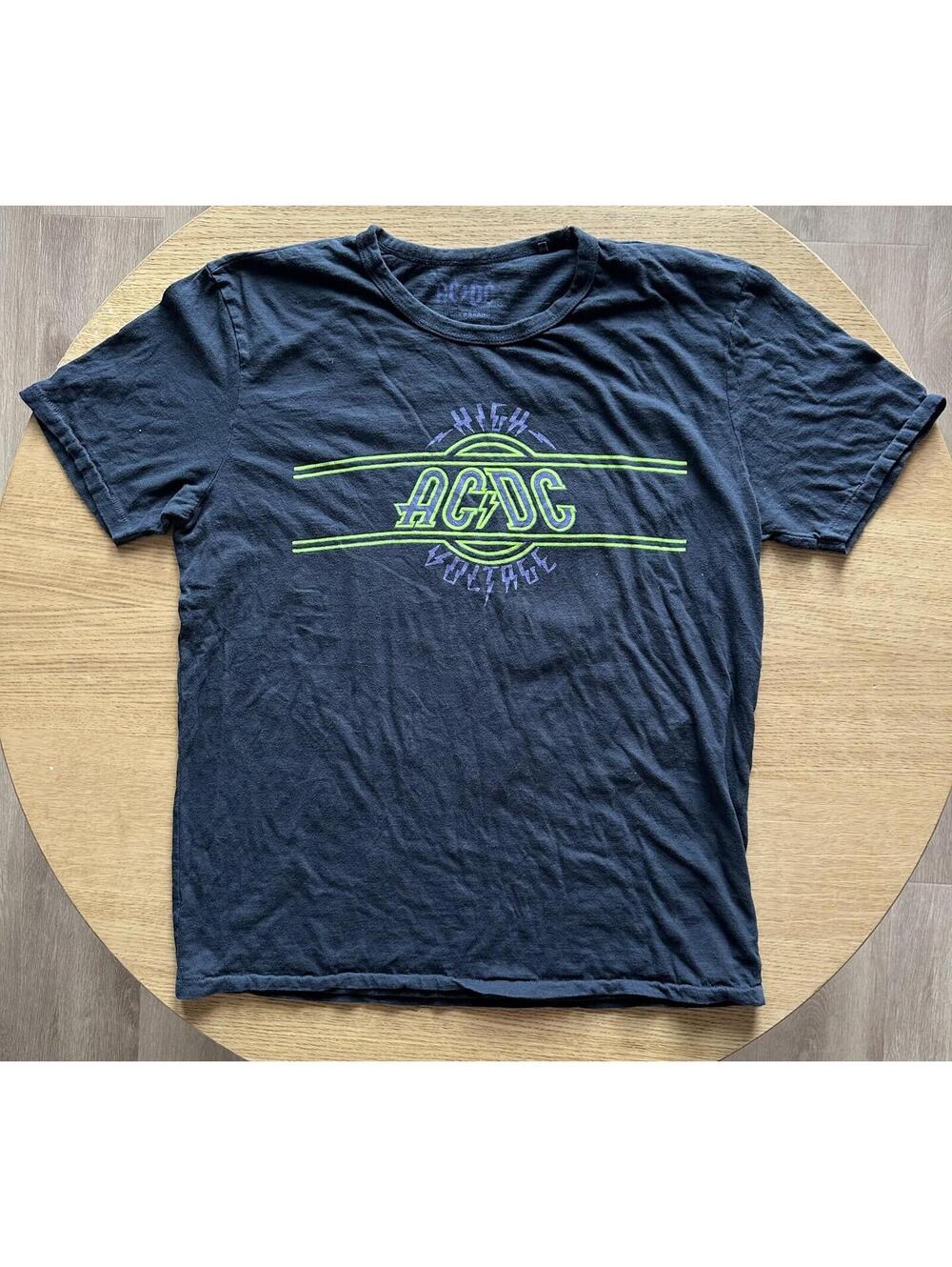 Lucky Brand AC/DC High Voltage T-Shirt Mens Sz Large Black SS Rock Band